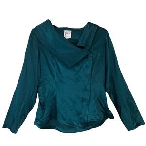 Finley Green Satin Cowl Neck “ Elena Jacket “ Size Small Made in USA